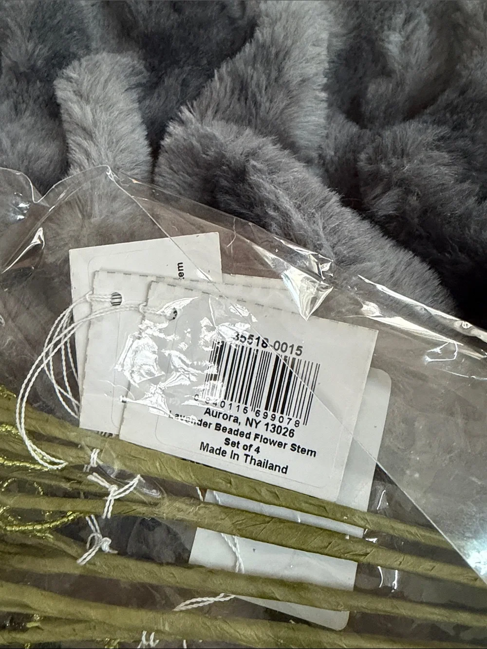 💜🌺 BRAND NEW Mackenzie Childs LAVENDER BEADED FLOWER STEM - SET OF 4 💜